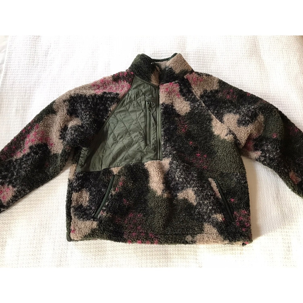 JOY LAB Women's 1/4 Zip Sherpa Pullover Sweatshirt Camo Print  Size M Medium - Picture 12 of 12